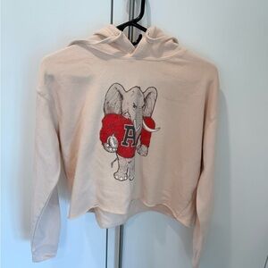 University of Alabama / Women’s Crop Hoodie w/ Vintage Big Al Football / Small